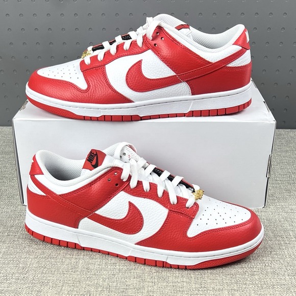 Nike Other - Mens Size 11.5 - Nike Dunk Low ID Red White New Sneakers FJ2253 -901